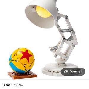 Lego Ideas White Lamp with Yellow and Red Star Ball